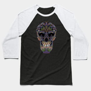 Sugar Skull Day of the Dead Art version #1 Colored Baseball T-Shirt